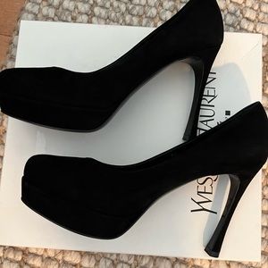 Yves saint Laurent Gisele black suede pump new